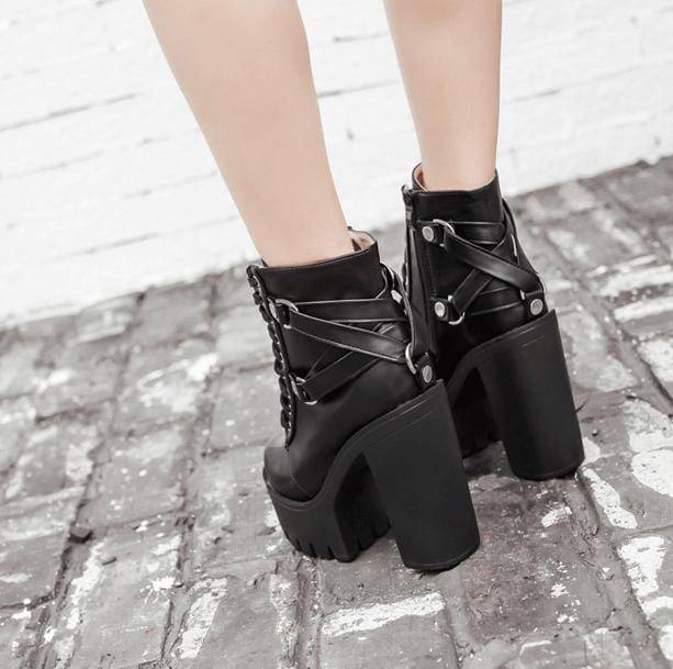 90s Style Platform Ankle Boots | Aesthetic Shoes