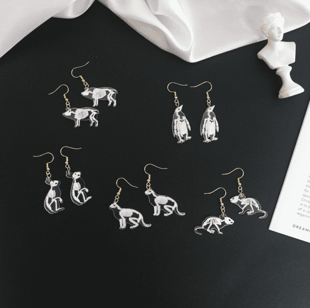 Skeleton Animals Earrings - All Things Rainbow