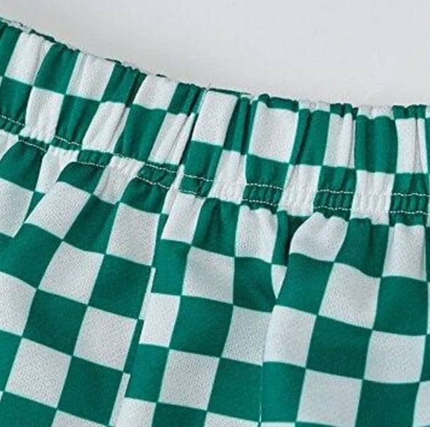Y2K Green Checkered Shorts - All Things Rainbow