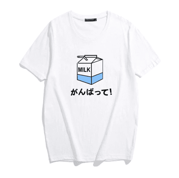 Cartoon Milk Tee | Aesthetic Kawaii Tumblr Egirl Apparel