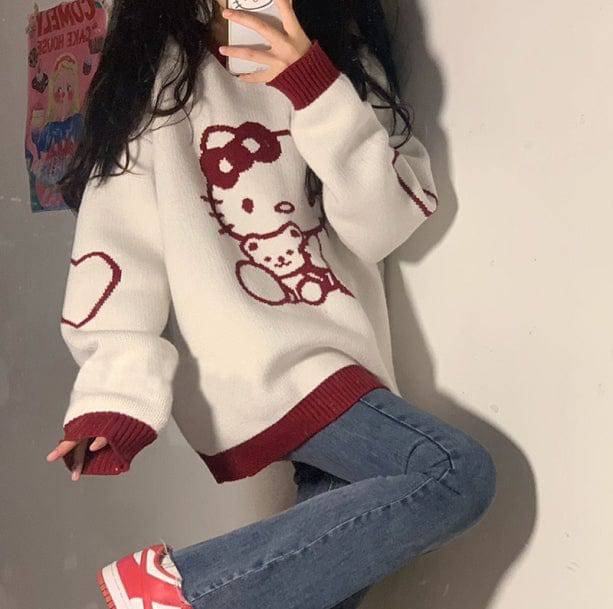 Hello Kitty Inspired Sweater | Kawaii Aesthetic Clothes