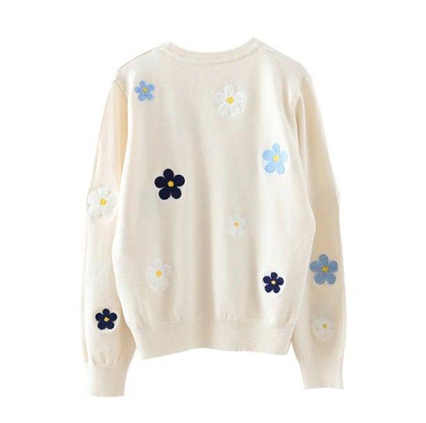 Embroidered Floral Sweater | Aesthetic Sweaters