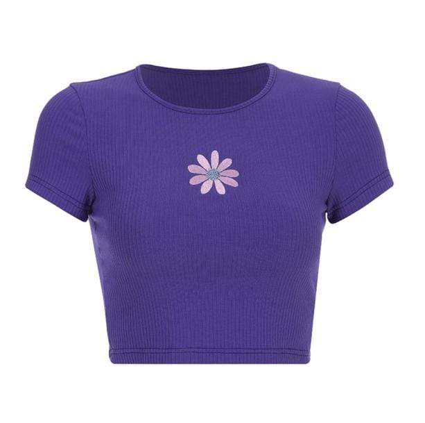 Purple Daisy Crop Top - All Things Rainbow