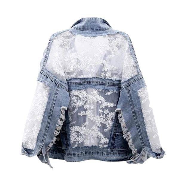 See-Thru Back Denim Jacket - All Things Rainbow