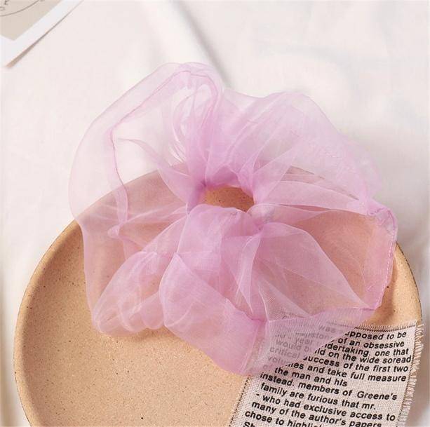 Light Color See Through Scrunchie - All Things Rainbow