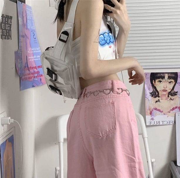 Pastel Pink Baggy Pants - All Things Rainbow