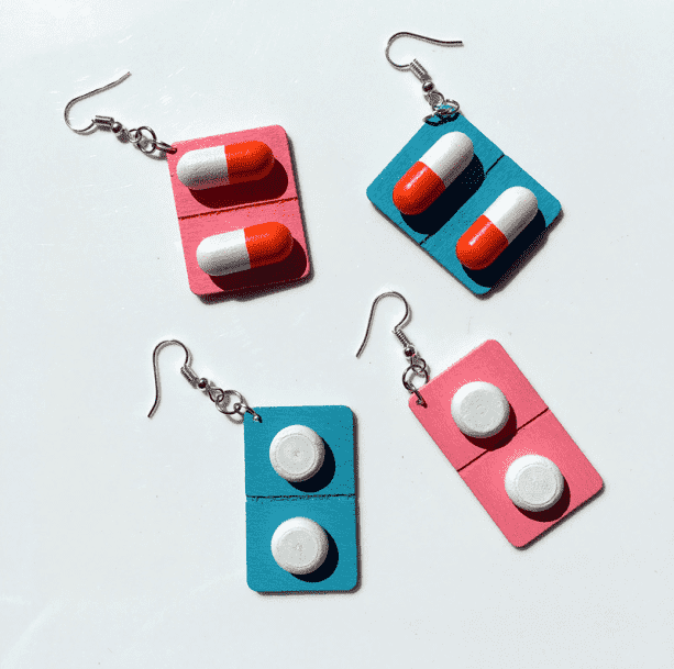 Wooden Pills Earrings - All Things Rainbow