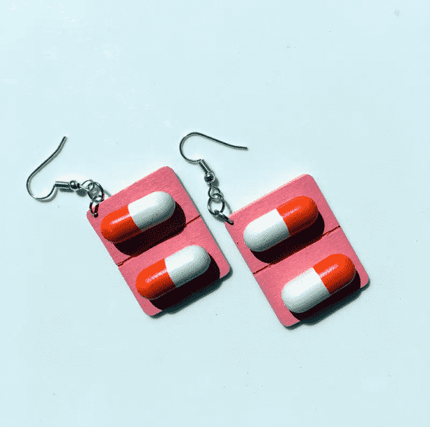 Wooden Pills Earrings - All Things Rainbow