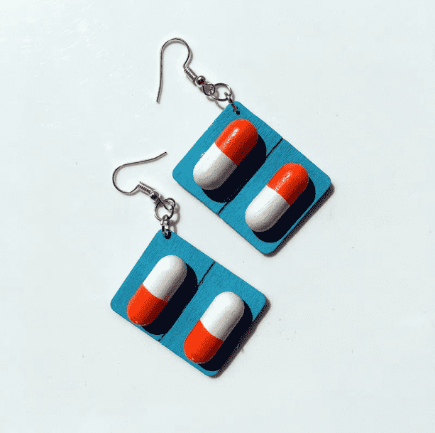 Wooden Pills Earrings - All Things Rainbow