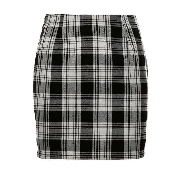 Black And White Plaid Mini Skirt | Aesthetic Skirt