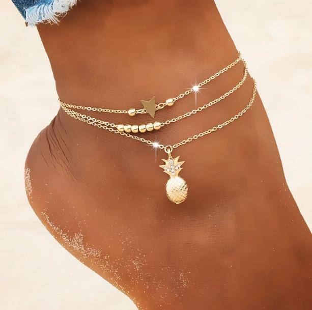 Pineapple Vibes Anklet - All Things Rainbow