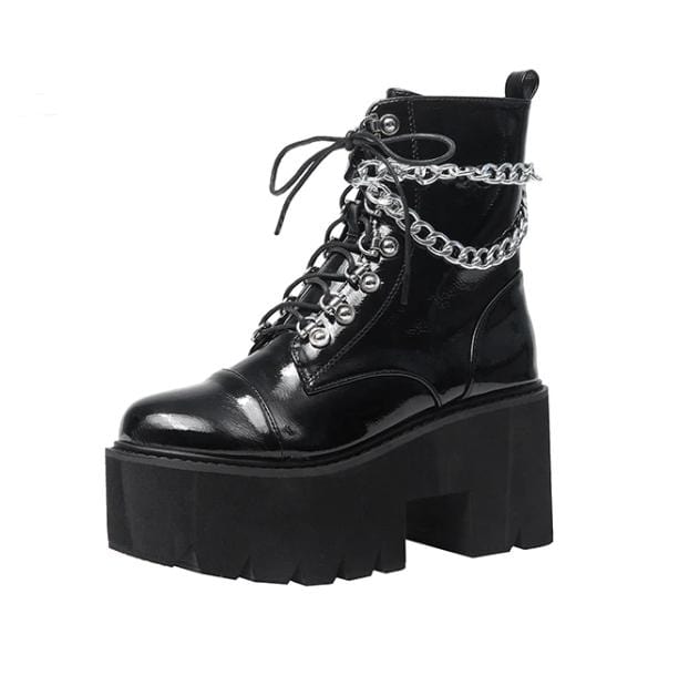 Chunky Boots With Chain - All Things Rainbow