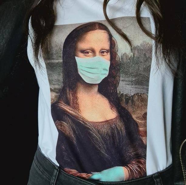 Mona Lisa With Mask T-Shirt - All Things Rainbow