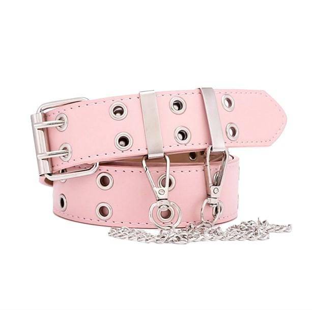 Edgy Double Hole Chain Belt | Aesthetic Accessories