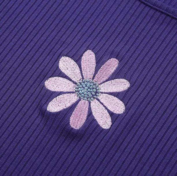 Purple Daisy Crop Top - All Things Rainbow