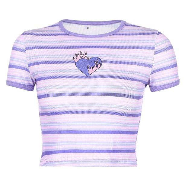 Flaming Heart Crop Top - All Things Rainbow