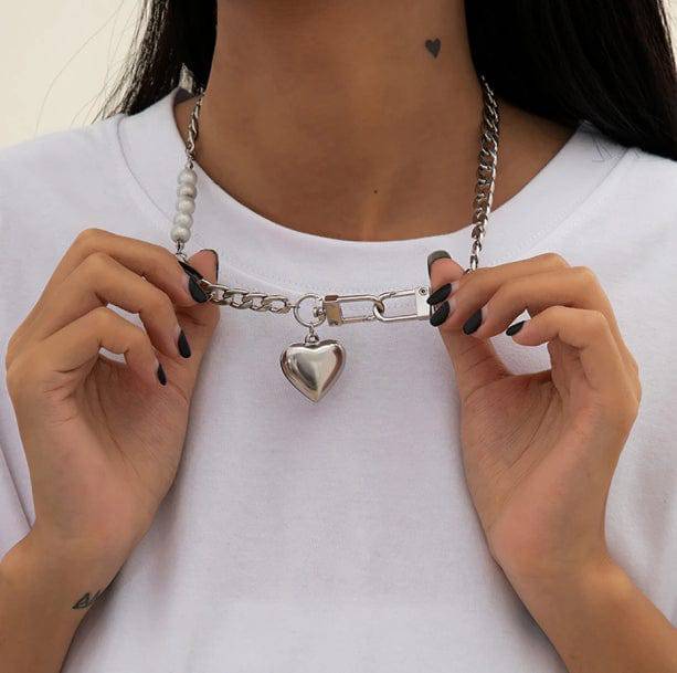 Chunky Heart Necklace | Aesthetic Necklace