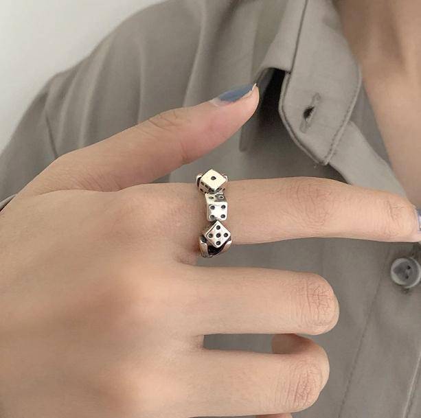 Lucky Dice Ring Set | Grunge Aesthetic Rings