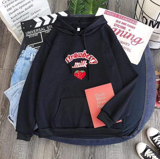 Sweet Strawberry Milk Hoodie - All Things Rainbow