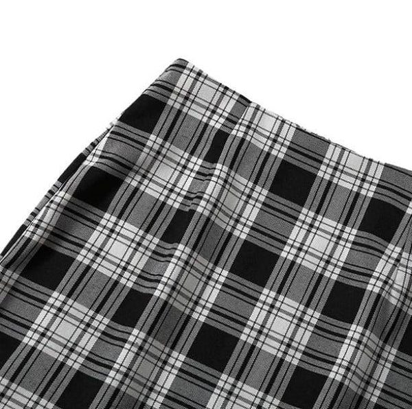 Black And White Plaid Mini Skirt | Aesthetic Skirt