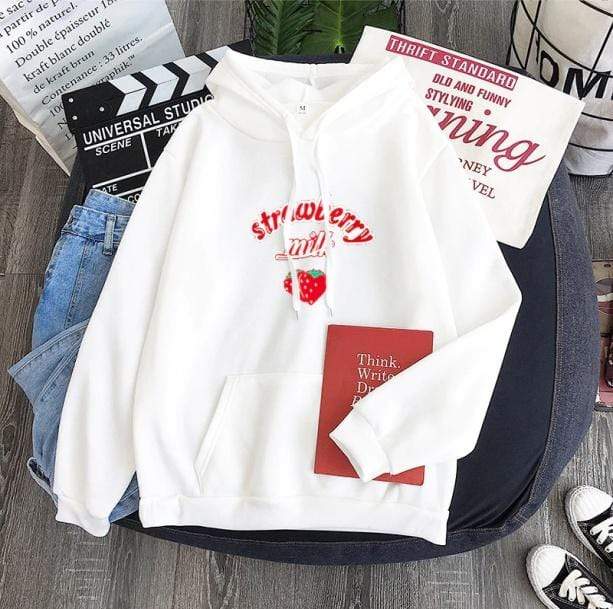 Sweet Strawberry Milk Hoodie - All Things Rainbow