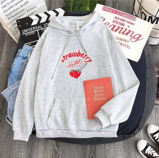 Sweet Strawberry Milk Hoodie - All Things Rainbow