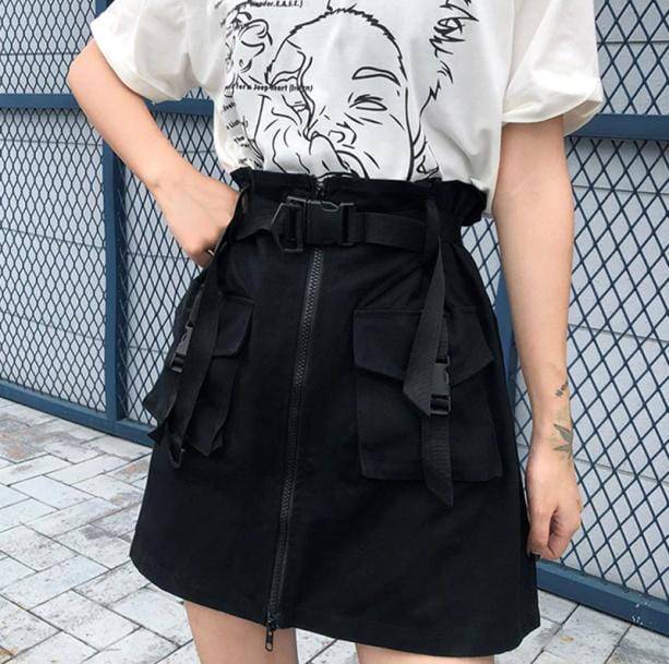 Black Cargo Skirt | Aesthetic Apparel & Accessories