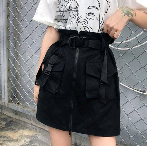 Black Cargo Skirt | Aesthetic Apparel & Accessories