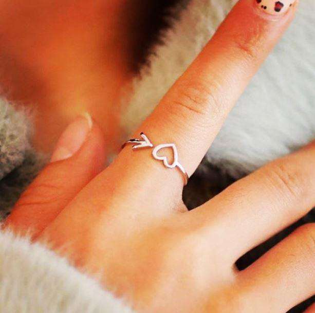 Resizable Heart Arrow Ring - All Things Rainbow