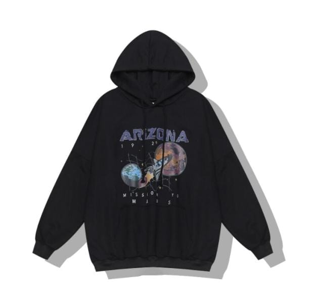 Mars Mission Hoodie | Black Aesthetic Hoodies And Jumpers