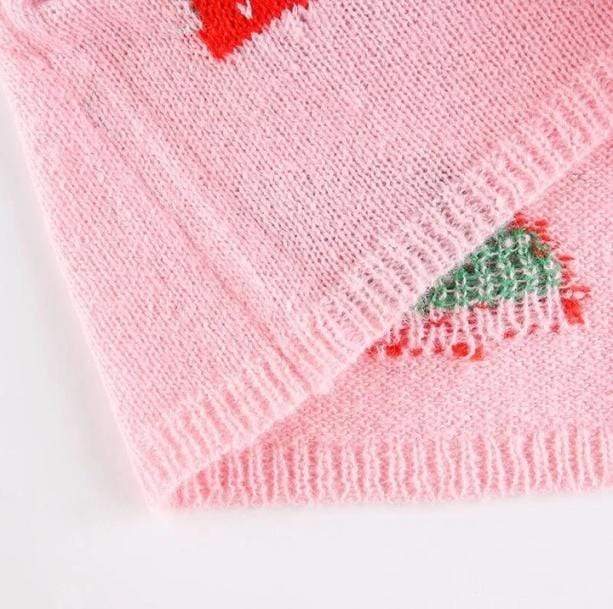 Strawberry Sleeveless Sweater - All Things Rainbow