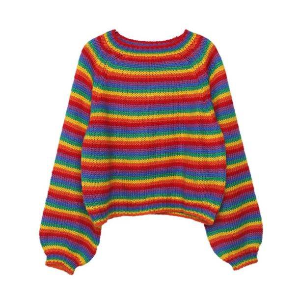 Rainbow Vibes Sweater | Aesthetic Sweaters