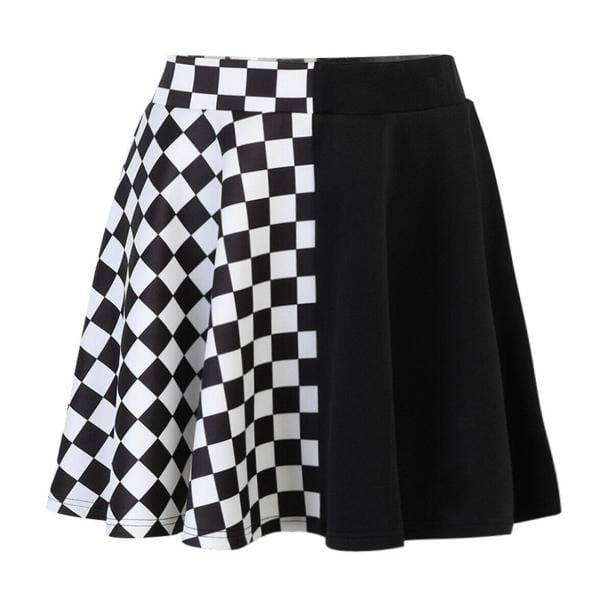 High Waist Checkered Skirt - All Things Rainbow