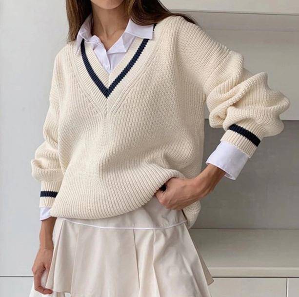 Old Money Aesthetic V Neck Sweater | Aesthetic Sweaters