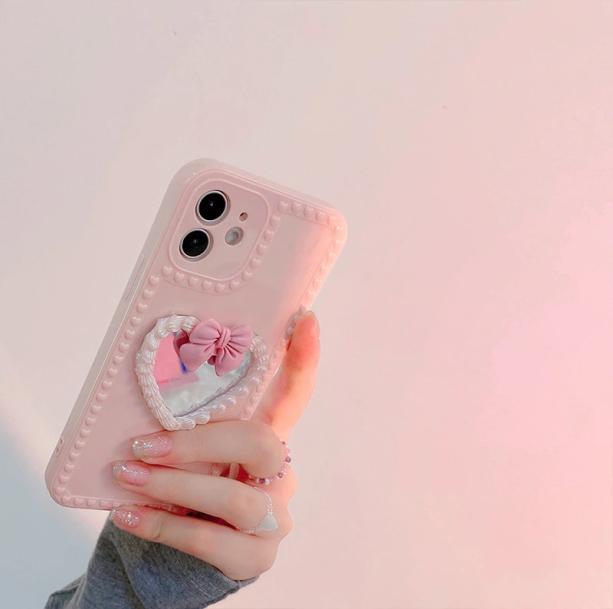 Heart Shape Mirror IPhone Case | Aesthetic IPhone Cases