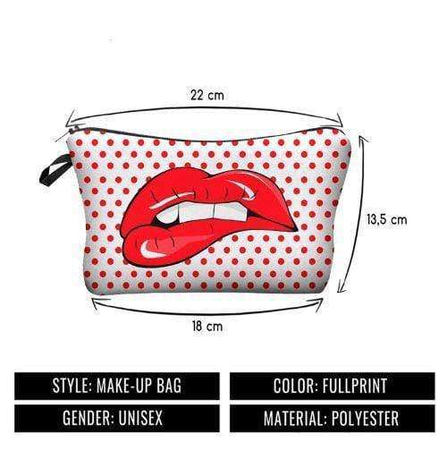 Red Lips Cosmetic Bag - All Things Rainbow