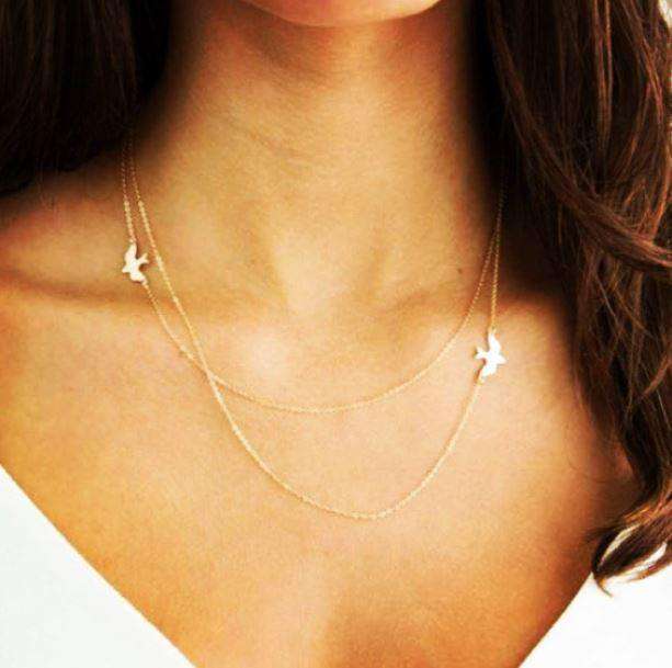 Double Layer Bird Necklace | Bird Necklace