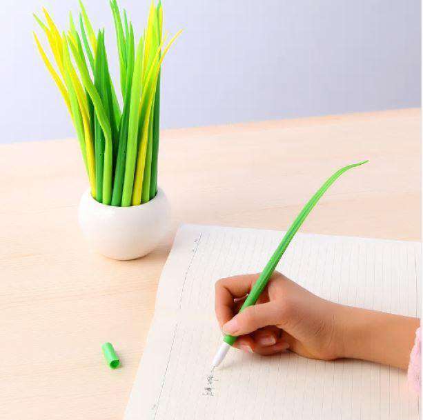 Set of 10 Green Grass Pens – Cute Kawaii Gel Pens