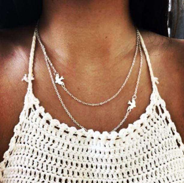 Double Layer Bird Necklace | Bird Necklace