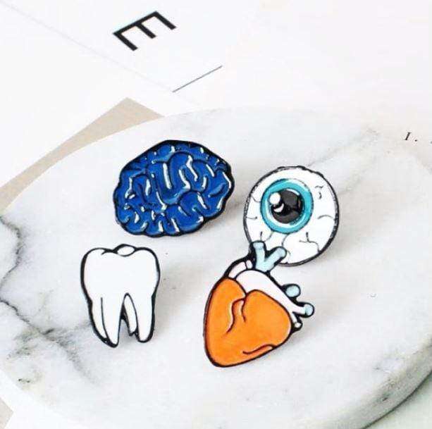 Body Parts Pin Collection | Aesthetic Backpack Pins