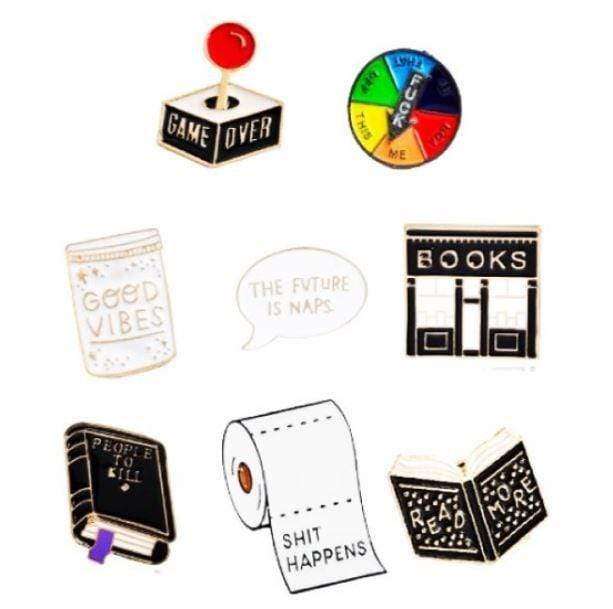 Good Vibes Pin Collection | Aesthetic Backpack Pins