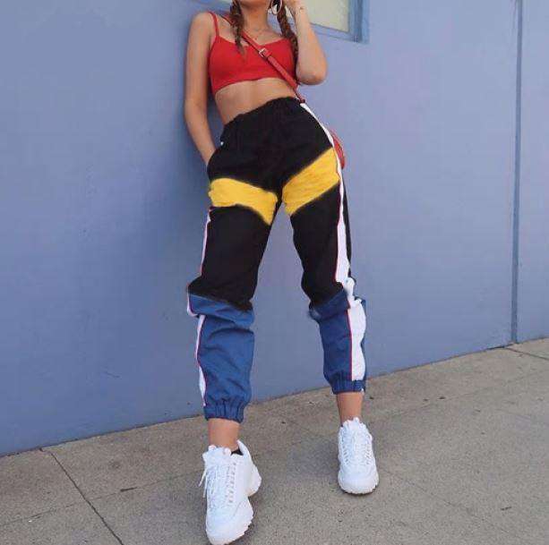 High Waist Patchwork Pants | Aesthetic Pants