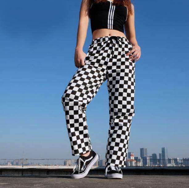 High Waist Black & White Pants | Aesthetic Pants