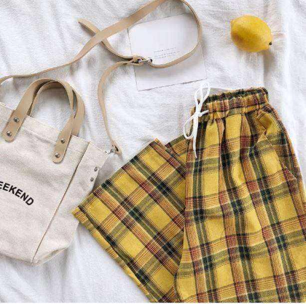 High Waist Yellow Pants | Aesthetic Clothing