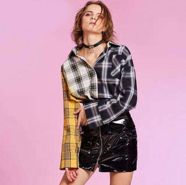 Patchwork Shirt | Aesthetic Shirts And Jumpers