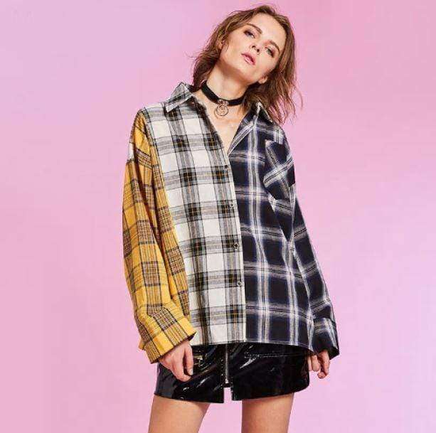 Patchwork Shirt | Aesthetic Shirts And Jumpers