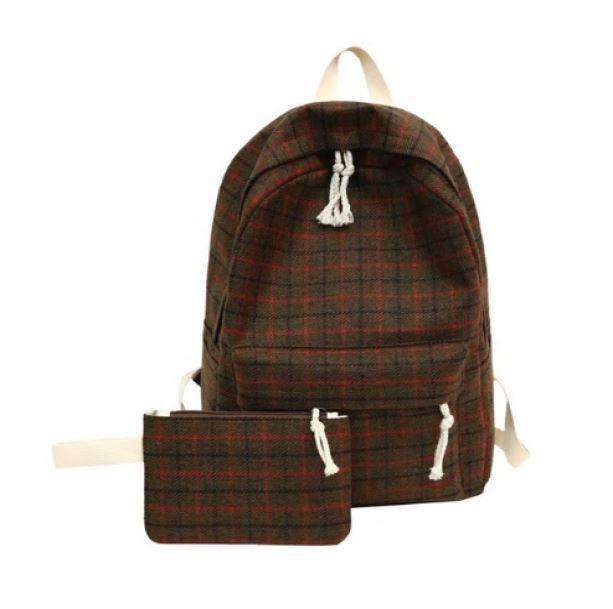 Plaid Pattern Backpack - All Things Rainbow