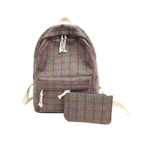 Plaid Pattern Backpack - All Things Rainbow