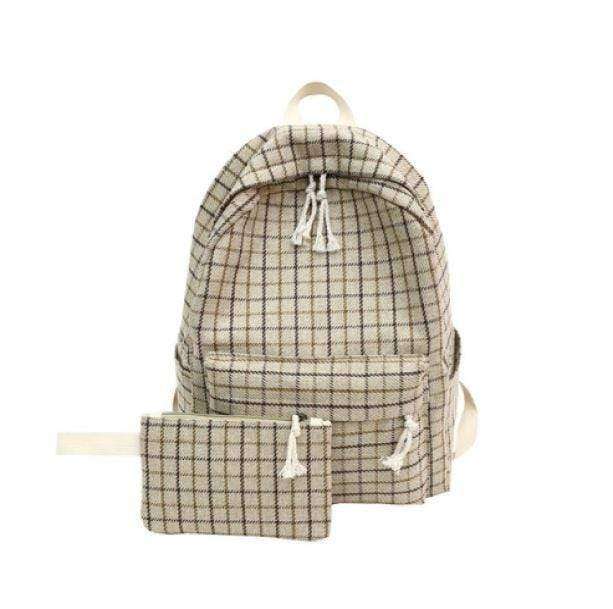 Plaid Pattern Backpack - All Things Rainbow