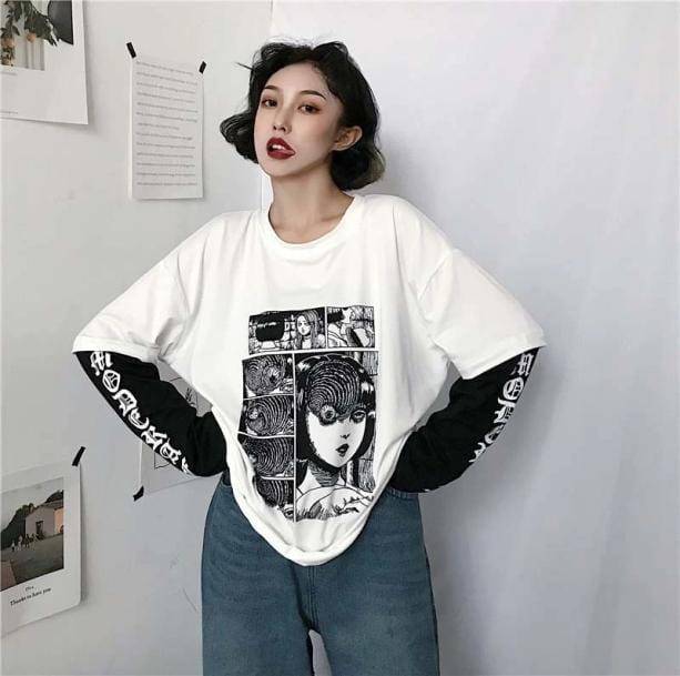 Japanese Anime Horror Sweatshirt | Harajuku Clothing